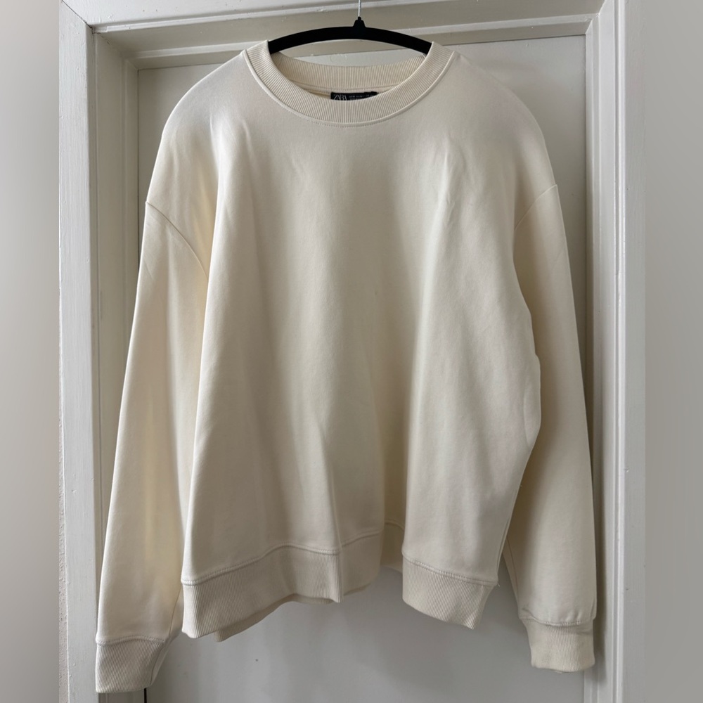 Zara Off-White Women's Crew Neck Sweater